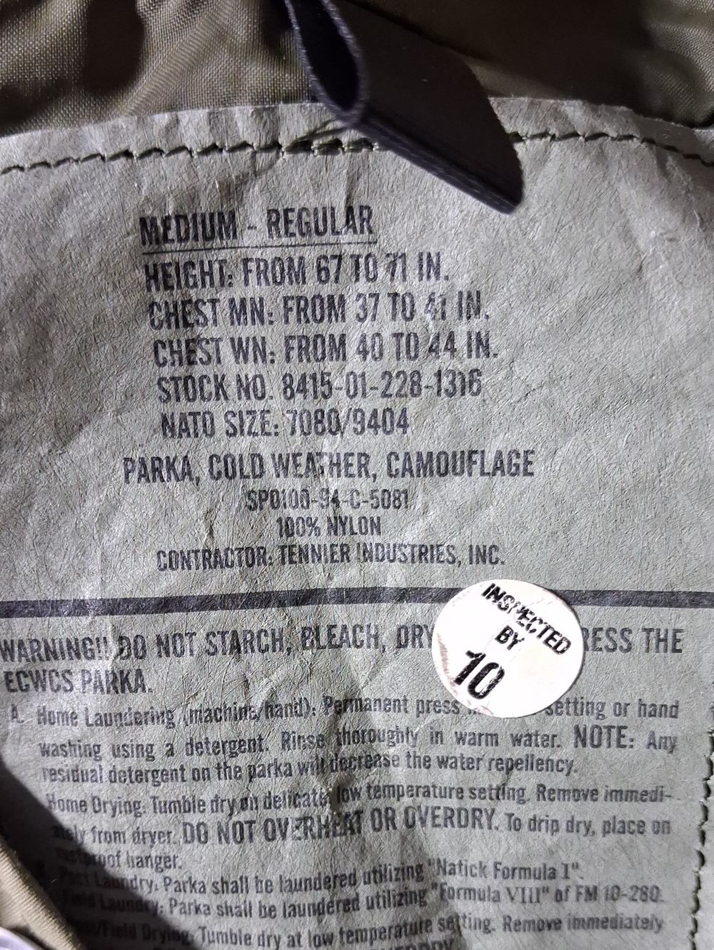 Tennier Industries, Parka, Cold Weather, Camouflage - Picture 13 of 13